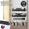 Attop Magnetic Spice Rack for Refrigerator, 3 Pack Magnetic Shelf, Moveable Fridge Organizer with 8-Hook Rack - 4 of 4