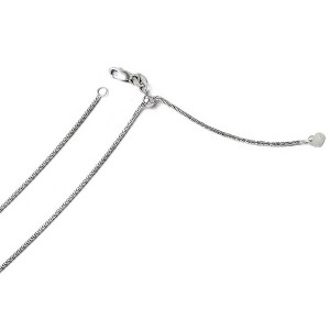 Black Bow Jewelry 1.3mm 14k White Gold Adjustable D/C Wheat Chain Necklace, 22 Inch - 1 of 4