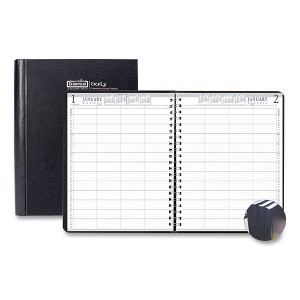 Executive Series Four-Person Group Practice Daily Appointment Book, 11 x 8.5, Black Hard Cover, 12-Month (Jan to Dec): 2025 - 1 of 4