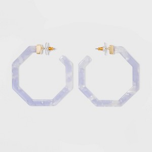 SUGARFIX by BaubleBar Geometric Resin Hoop Earrings - Heathered Lilac, Women
