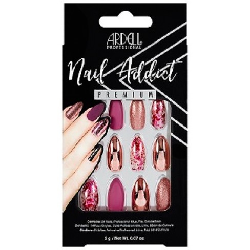 Ardell Nail Addict False Nails Chrome Pink Foil 24ct Target