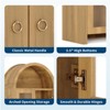 70-Inch Oak Arched Display Cabinet ¨C Adjustable Shelves & Clear Acrylic Doors for Kitchen Pantry, China Hutch, or Living Room Bookcase (1-Piece) - 4 of 4