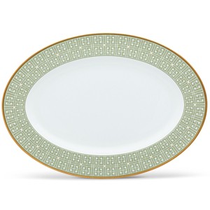 Noritake Infinity Green Gold Gold Large Oval Serving Platter - 1 of 4