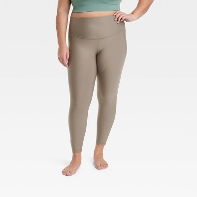 Women's Stretch Woven High-rise Taper Pants - All In Motion™ Taupe