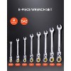 VEVOR Flex-Head Ratcheting Wrench Set, 8-piece Combination Wrench Set, Cr-V Steel Flexible Ratcheting Wrench Set SAE 5/16" to 3/4", Black&Silver - 3 of 4