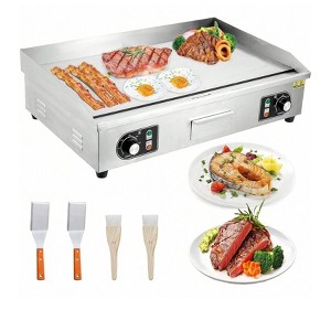 Coucheta Commercial Electric Griddle - 1500W Countertop, Non-Stick 110V Teppanyaki Flat Top Grill, Adjustable Temperature 122°F-572°F - 1 of 4