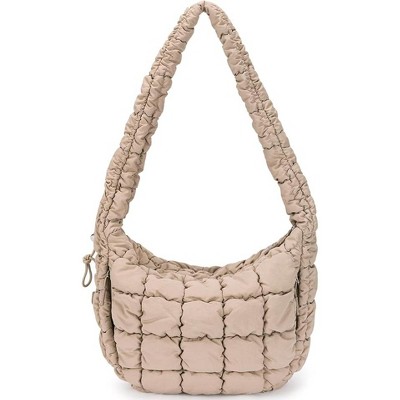 CLUCI Puffer Tote Bag for Women, Large Lightweight Quilted Carryall, Paddin Puffy Crossbody Purse Soft Hobo Shoulder Handbags
