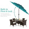 Best Choice Products 10ft 3-Tier Solar Patio Umbrella w/ 24 LED Lights, Tilt Adjustment, Easy Crank - 4 of 4