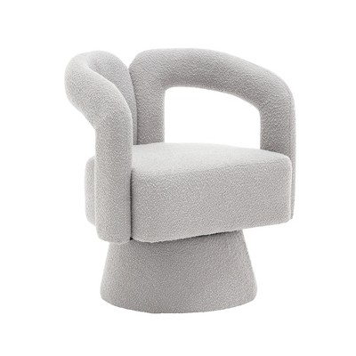 COWLOWN 26.38 in-L Navy Boucle 360 Degree Swivel Cuddle Barrel Accent Chair with Wide Upholstered