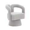 DOMETOUR COOLMORE Swivel Cuddle Barrel Accent Chair, Upholstered Fluffy Fabric for Living Room, Bedroom, Office, Waiting Room (Light Gray Boucle) - 4 of 4
