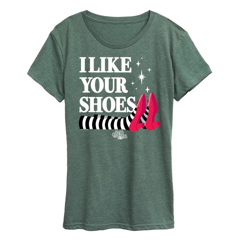 Women's - Wizard of Oz - I Like Your Shoes Ruby Slippers Short Sleeve Graphic T-Shirt - image 1 of 4