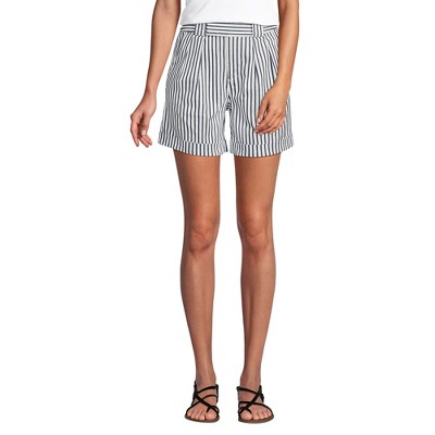 Lands' End Women's Chino High Rise Pleated 7" Shorts