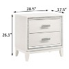 Vynxaria Modern Glam White 2-Drawer Nightstand, English Dovetail Drawers, Safety Stop Mechanism - 4 of 4