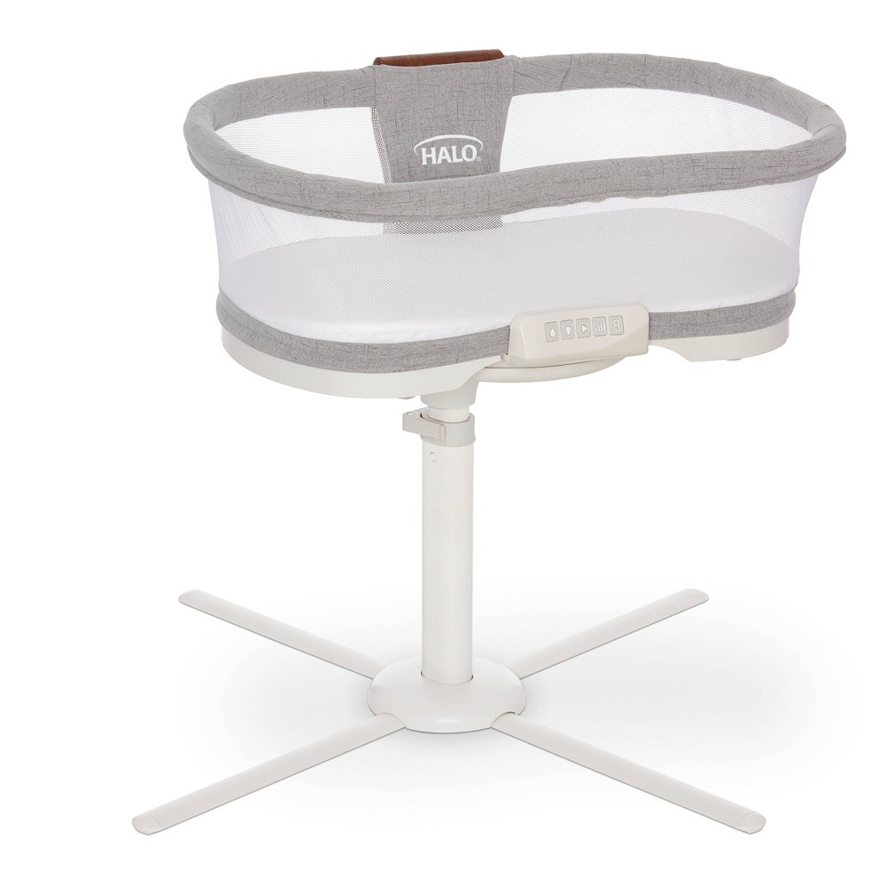 Luxe Dove Gray/White Tweed Bassinet with Bedding -  HALO Innovations, Inc., 4446