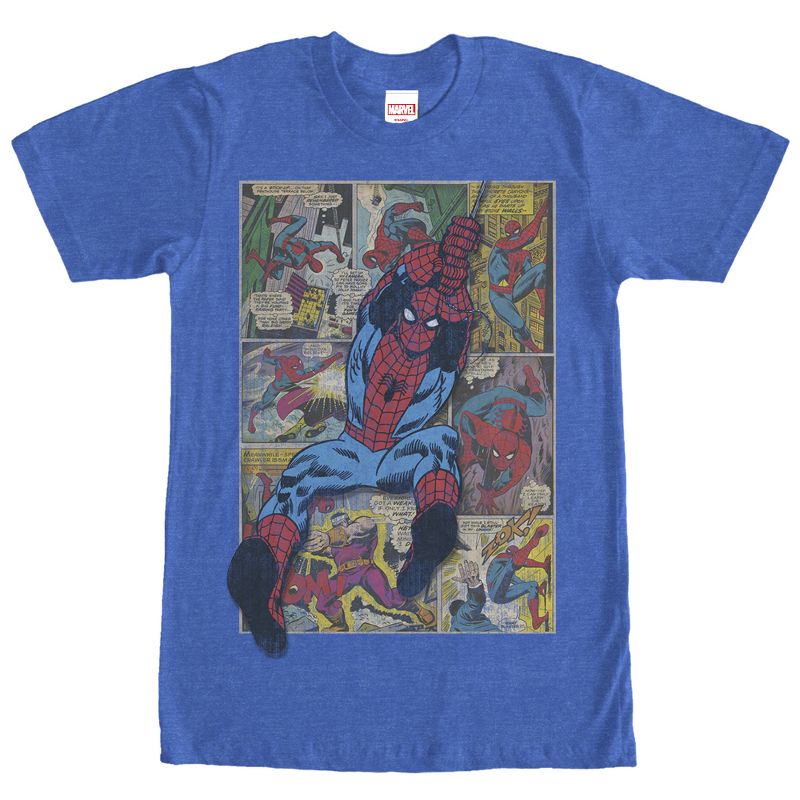 Men's Marvel Spider-Man Comic Book Page Print T-Shirt, 1 of 5