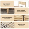 Solid Wood Bed with Natural Rattan Headboard & LED Lights, No Box Spring Needed, Storage Underneath, Sturdy Noise-Free Bed Frame, Easy Assembly - 4 of 4