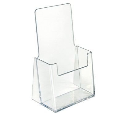 Clear Acrylic Wall Mounted Trifold Brochure Holder, 7.25" x 4"