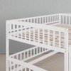 Full Over Full Bunk Bed with Slide and Convertible Ladder, Open Bottom Play Space, Pine Wood Frame in Espresso - 4 of 4