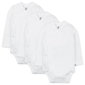 Honest Baby 3-Pack Organic Cotton Long Sleeve Side-Snap Bodysuits - 1 of 4