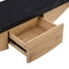 FURNIinspire Console Tables Sailboat Shape Console Table Tv Stand, Modern Entertainment Center with Drawer, Black, 15.75"*70.87"*23.62" - 4 of 4