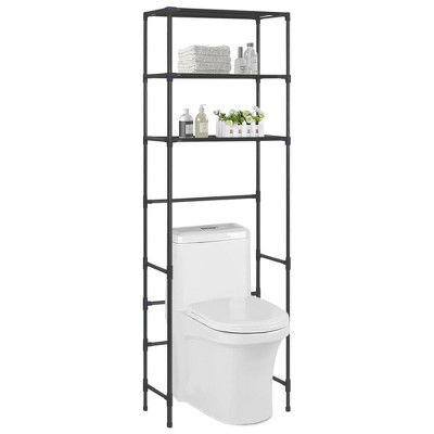 vidaXL 3-Tier Storage Rack over Toilet Black 20.9 in.x11 in.x66.5 in.
