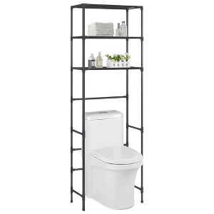 vidaXL 3-Tier Storage Rack over Toilet Black 20.9 in.x11 in.x66.5 in. - 1 of 4
