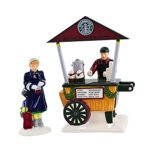 Enesco 4.75 In Starbucks Coffee Cart The Original Snow Village Series Village Figurines - 1 of 3