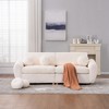 TiramisuBest Modern 84" White Corduroy Sectional Sofa Couch, Upholstered Loveseat for Living Room, Apartment, Bedroom, and Home Office - 2 of 4