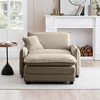 Corduroy Single Sofa with Footstool and Pillow, Deep Seat Lounge Chair for Living Room, Bedroom, Club - 3 of 4