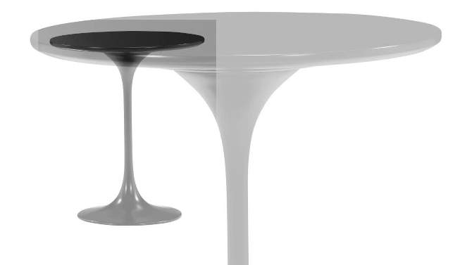 Mid-Century 23" Round Bevel Edge and Tulip Base End Table - Black - ZM Home, 2 of 10, play video