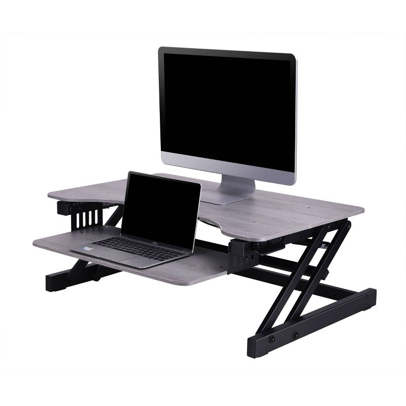 Deluxe Height Adjustable Sit to Stand Desk Computer Riser - Rocelco, 4 of 11