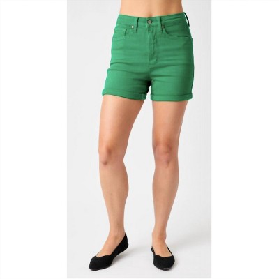 Women's High Waist Tummy Control Garment Dyed Shorts - Judy Blue