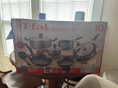 T-Fal Heat Mastery, Nonstick Cookware 8 Piece Set Black Easy Care