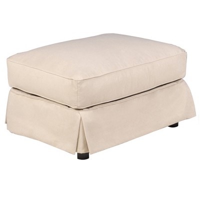 Horizon 25"x18" Tan Upholstered Pillow Top Ottoman