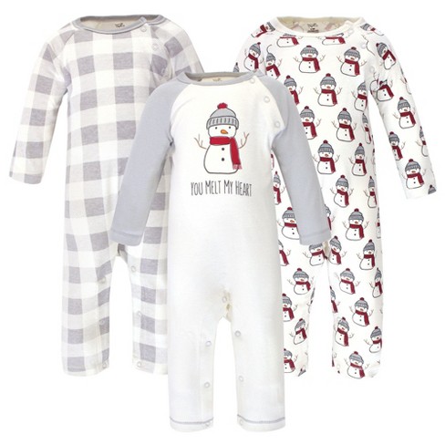 Touched by Nature Baby Organic Cotton Coveralls 3pk, Snowman - image 1 of 4