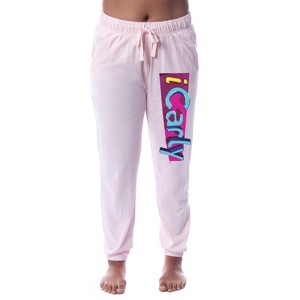 Nickelodeon ICarly Women's Television Series Logo Sleep Jogger Pajama Pants Pink - 1 of 3