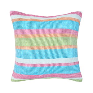 C&F Home 18" x 18" Key Lime Stripe Woven Tropical Beach Theme Accent Throw Pillow - 1 of 4