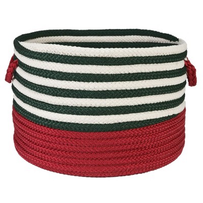 Colonial Mills Candy Swirl Baskets, 14-Inch by 14-Inch by 10-Inch, Red/Green