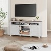 Modern 65 Inch Farmhouse TV Stand,Entertainment Center Console Table, Open Double Door Cabinet & 8 Storage Shelves - 3 of 4