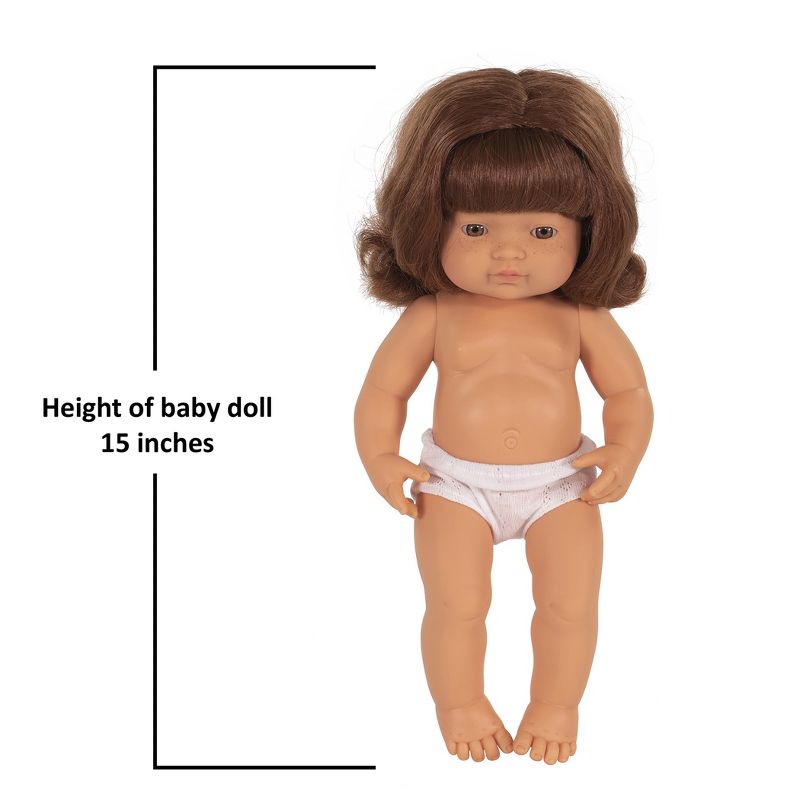Miniland Educational Anatomically Correct 15" Baby Doll, Girl, Red Hair, 3 of 4