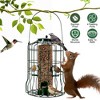 iMountek "Squirrel-Proof Outdoor Wild Bird Feeder, Chew-Proof Metal Hanging Seed Feeder with 4 Feeding Ports" Green - 3 of 4