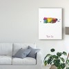 Trademark Fine Art -Michael Tompsett 'Puerto Rico Watercolor Map Ii' Canvas Art - 3 of 4
