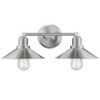 Casa 2-Light Steel Vanity Fixture - Dimmable, Damp Rated, Vintage Style, 18" Wide - 4 of 4