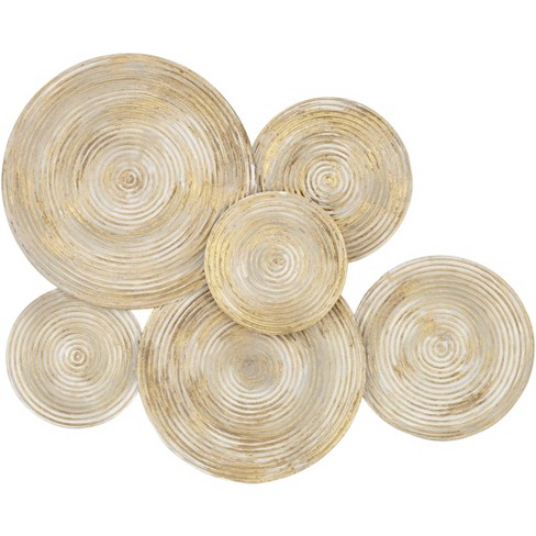 Dahlia Studios Mesa 32 1/4 Wide Gold Cream-washed Disk Wall Art : Target