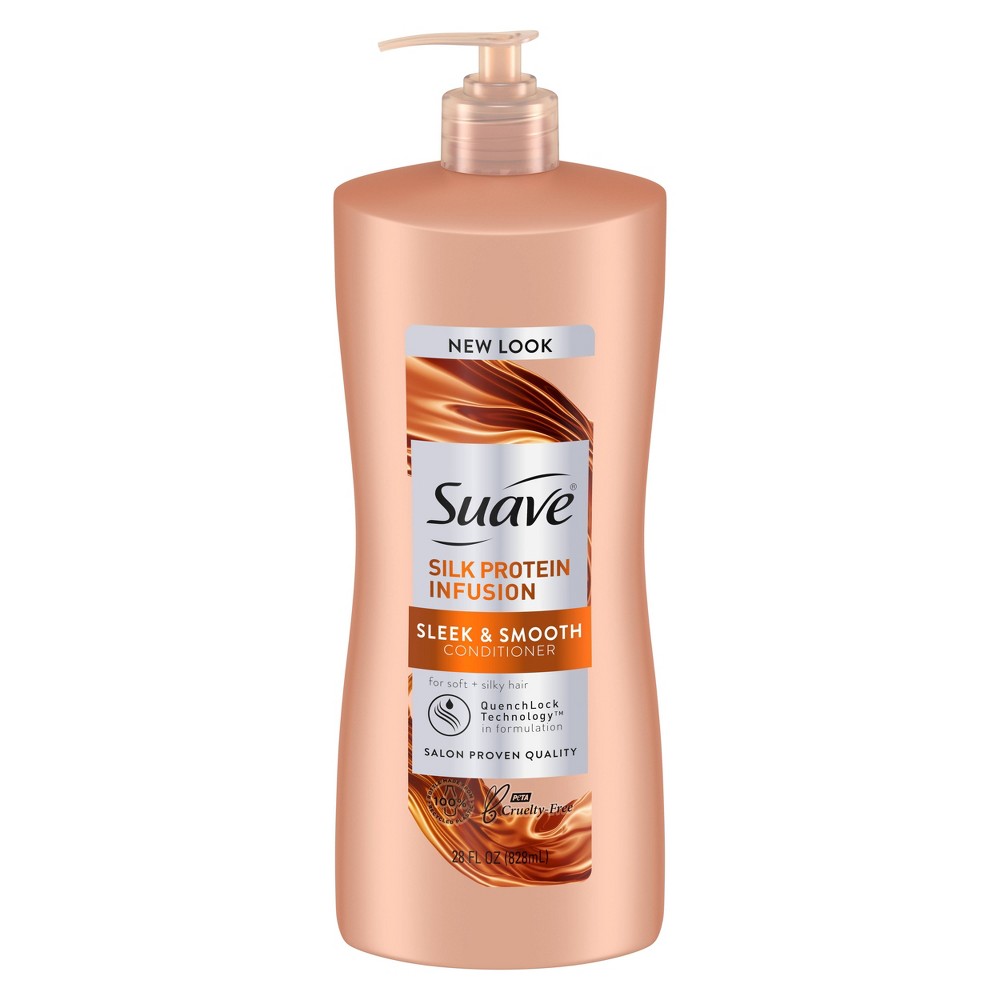 Photos - Hair Product Suave Silk Protein Infusion Sleek and Smooth Conditioner - 28 fl oz