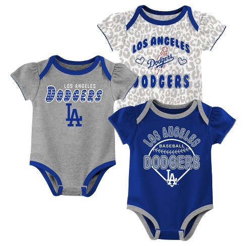 Mlb Los Angeles Dodgers Infant Girls' 3pk Bodysuits - 12m : Target