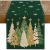 Racxily Christmas Table Runner , Xmas Trees Snowflakes Holiday Decorative Farmhouse Table Decoration for home - 4 of 4