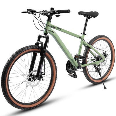 Mountain Bike 24 Inch Wheels, 21-Speed Mens Womens Trail Commuter City Mountain Bike