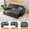 84" L Shaped Couches for Living Room, Convertible Sectional Sofa Bed With 2 Storage Arms and 2 Charging Ports, Side Pockets - 3 of 4