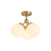 Rennnsan Luca 3-Light Modern Gold Cluster Opal Glass Globe Pendant Light for Kitchen Islands, Dining Rooms - 3 of 4